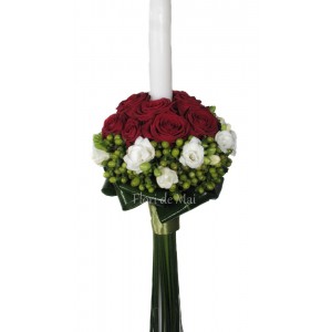 Lumanari din trandafiri, hypericum, frezii