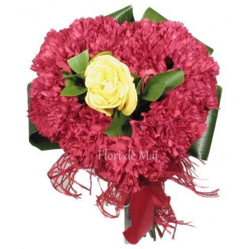 Buchet -Inima din garoafe