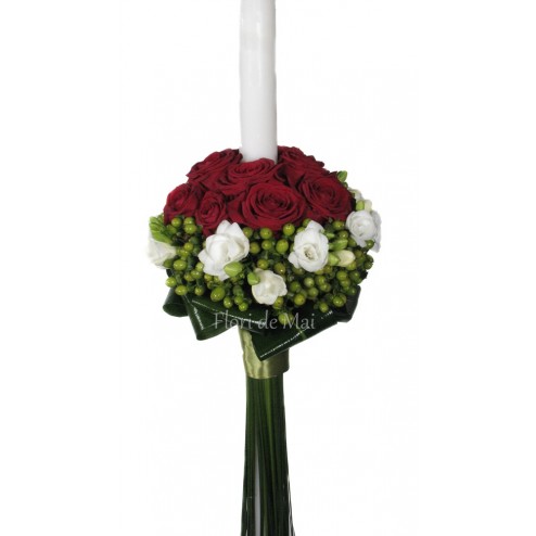 Lumanari din trandafiri, hypericum, frezii