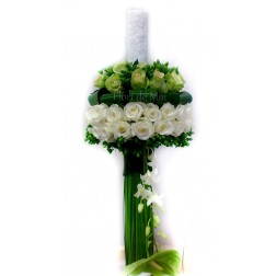 Lumanari nunta din trandafiri si hypericum