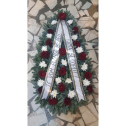 Coroana cu trandafir si crizantema