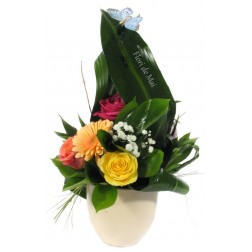 Aranjament trandafiri, gerbera