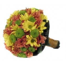Buchet din crizanteme multicolore