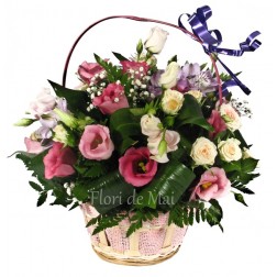 Cos din eustoma si minirose