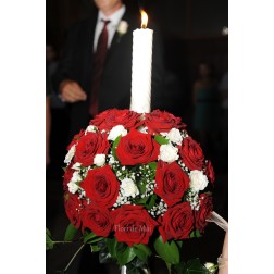 Lumanari de nunta din trandafiri si minirose