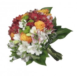 Buchet din alstroemerii multicolore